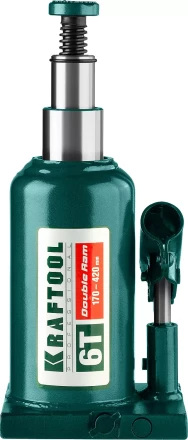 Домкрат гидравлический бутылочный &quot;Double Ram&quot;, сварной, телескопический, 6т, 170-420мм, KRAFTOOL 43463-6 43463-6 купить в Ноябрьске