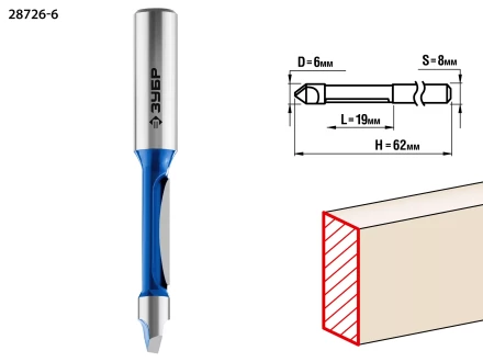 Фрезы кромочные прямые со сверлом серия ПРОФЕССИОНАЛ купить в Ноябрьске