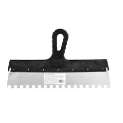 Шпатель из нержавеющей стали 350 мм зуб 10 х 10 мм пластмассовая ручка 85131