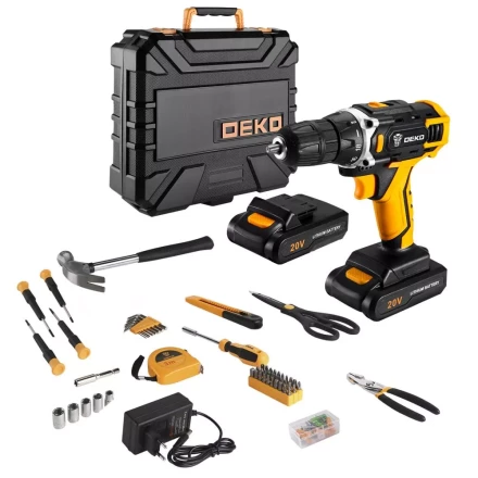 Дрель аккумуляторная DEKO DKCD20FU-Li, 063-4178 + набор 104 аксессуара купить в Ноябрьске