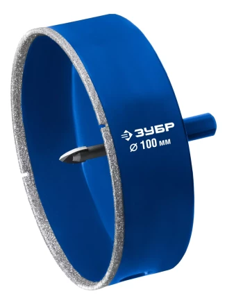 ЗУБР АГК d 100 мм (центр. сверло, трехгр. хвост, Р60), Алмазная коронка, Профессионал (29850-100) купить в Ноябрьске