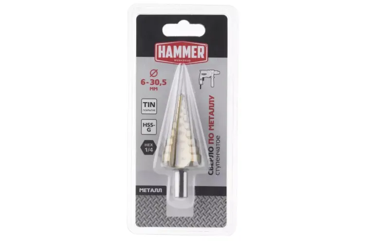 Сверло по металлу HAMMER Ф30х80мм (DR MT 6,0-30,5мм*80/10мм) купить в Ноябрьске