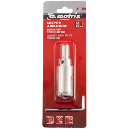 Сверло алмазное по керамограниту 14 х 67 мм 3-гранный хвостовик MATRIX 726143 купить в Ноябрьске