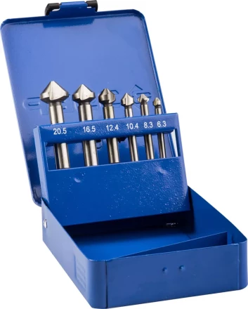 Набор ЗУБР Зенкеры &quot;ЭКСПЕРТ&quot; конусные с 3-я реж. кромками, сталь P6M5, для раззенковки М3, М4, М5, М6, М8, М10 29730-H6 купить в Ноябрьске