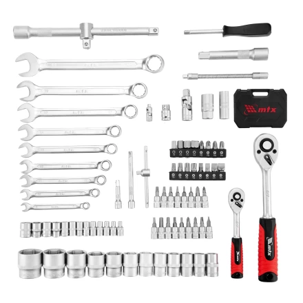 Набор инструментов, 1/2&quot;, 1/4&quot;, пластиковый кейс, 82 предмета// MTX 13563 купить в Ноябрьске