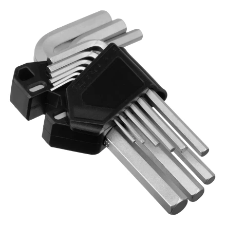 Набор ключей имбусовых, HEX, 1,5-10 мм, CrV, 9 шт. Сибртех 123667 купить в Ноябрьске