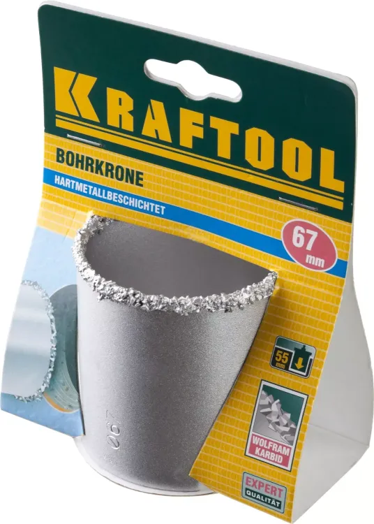 Коронка KRAFTOOL кольцевая с напылением из карбида вольфрама, 67мм 33401-67_z01 купить в Ноябрьске