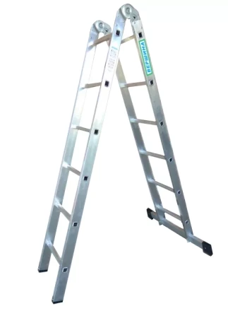 Лестница 2-х секционная алюминиевая шарнирная 2*6 1013315 купить в Ноябрьске