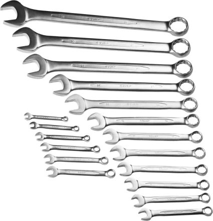 Набор ЗУБР &quot;ПРОФИ&quot;: Ключ гаечный комбинированный, Cr-V сталь, хромированный, 6-32мм, 18шт 27022-H18 купить в Ноябрьске