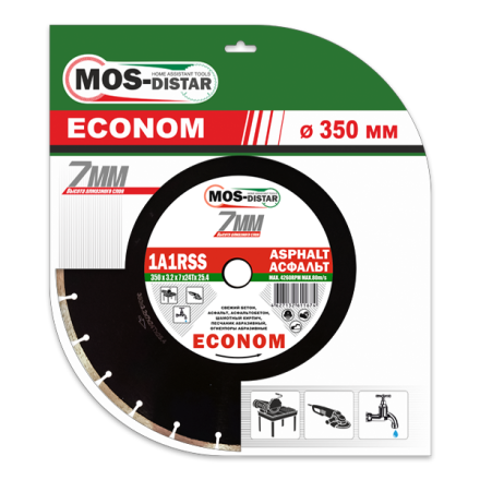 Диск алмазный 1A1RSS Asphalt Econom 7 мм MOS-DISTAR 300*2,8*7*22Т*25,4 mm купить в Ноябрьске