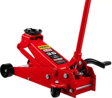 Домкрат гидравлический подкатной &quot;RED FORCE&quot;, с педалью, 3,5т, 145-500мм, STAYER 43155-3.5 43155-3.5 купить в Ноябрьске