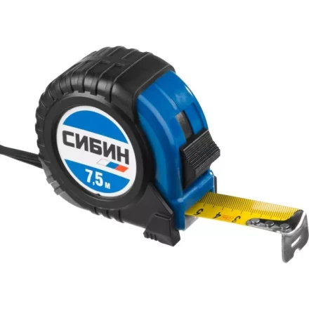 Рулетка СИБИН, обрезиненный пластиковый корпус, 7,5м/25мм 34019-08-25 купить в Ноябрьске
