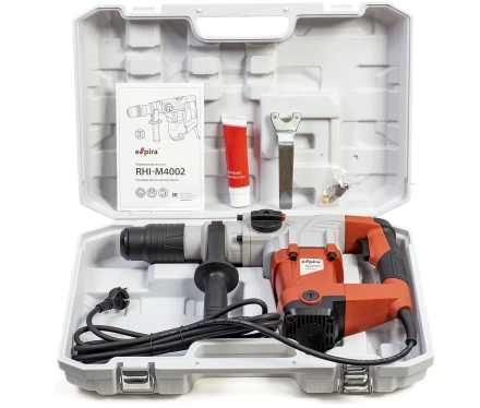 Перфоратор ESPIRA RHI-M4002 (sds max 220 – 240В/50 Гц, мощность 1500 Вт, эн.удара 10 Дж, вес 7.2 кг, кейс), 400551 купить в Ноябрьске