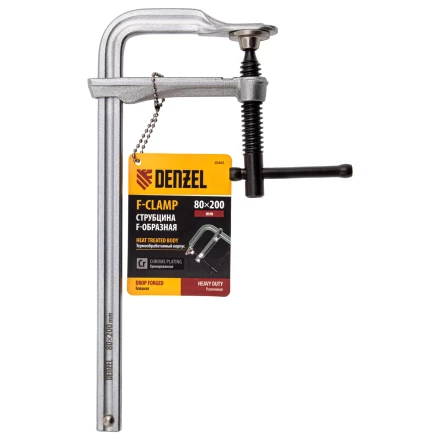 Струбцина F-образная Denzel, 80x200мм, кованая 20465 купить в Ноябрьске