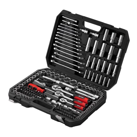 Набор инструментов, 1/2&quot;, 3/8&quot;, 1/4&quot;, пластиковый кейс 215 предм.// MTX 13589 купить в Ноябрьске