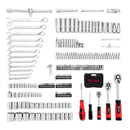 Набор инструментов, 1/2&quot;, 3/8&quot;, 1/4&quot;, пластиковый кейс 215 предм.// MTX 13589 купить в Ноябрьске