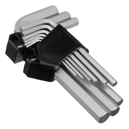 Набор ключей имбусовых, HEX, 2-12 мм, CrV, 9 шт. Сибртех 123677 купить в Ноябрьске