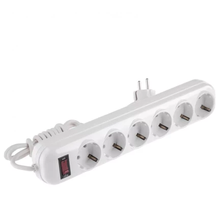 Удлинитель бытовой с заземлением и выключателем 5 м 6 розеток 10 A серия УХз10 Denzel 95982 купить в Ноябрьске