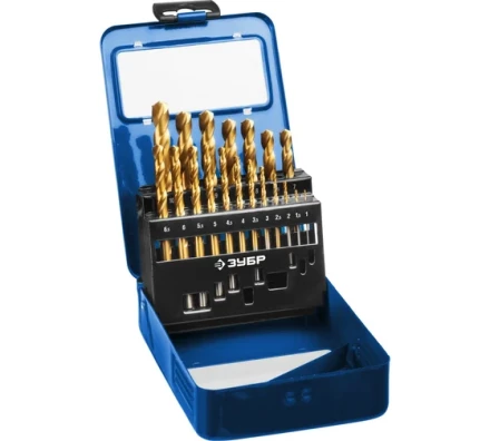 ЗУБР Кобальт, 19 шт, (1-10 мм), сталь Р6М5К5, класс А, мет.бокс, набор сверл по металлу, Профессионал (29626-H19) купить в Ноябрьске