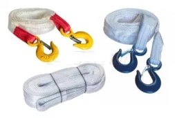 Ремень буксировочный динамический разрывная нагрузка12т РА L= 5.0 м 80мм в 2 слоя с кч din 3.2т