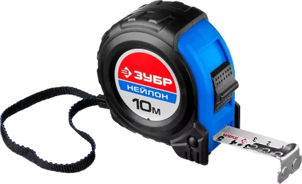 Рулетка ЗУБР &quot;НЕЙЛОН&quot;, нейлоновое покрытие, упрочненное полотно, ударопрочный обрезиненный корпус, 10м/25мм 34056-10-25_z01 купить в Ноябрьске