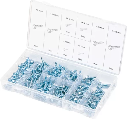 Набор саморезов 4х12,5 4х16 4х19 4х25,5 5х12,5 5х16 5х19 5х25,5 мм 200 предм ШУРУПЬ 48129 купить в Ноябрьске