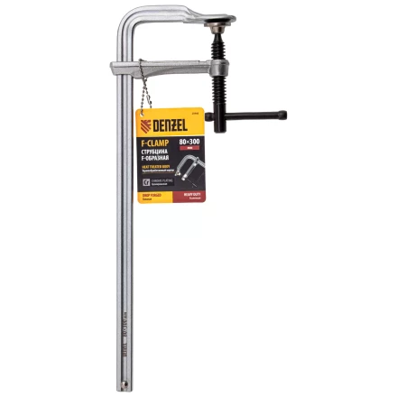 Струбцина F-образная Denzel, 80x300мм, кованая 20466 купить в Ноябрьске