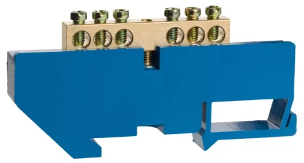 Шина СВЕТОЗАР нулевая на DIN-изоляторе, макс. ток 100А, 5,2мм, 6 полюсов 49807-06 купить в Ноябрьске