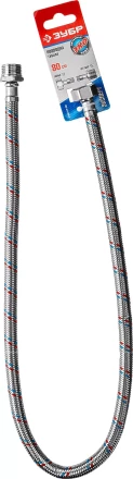 Подводка гибкая ЗУБР для воды, оплетка из нержавеющей стали, г/ш 1/2&quot; - 0,8м 51005-G/S-080 купить в Ноябрьске