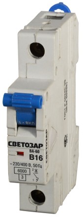 Выключатель автоматический СВЕТОЗАР 1-полюсный, 10 A, &quot;B&quot;, откл. сп. 6 кА, 230 / 400 В SV-49051-10-B купить в Ноябрьске