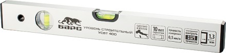 Уровень алюминиевый 1800 мм толщина профиля 1.3 мм 2 глазка  БАРС 35138 купить в Ноябрьске