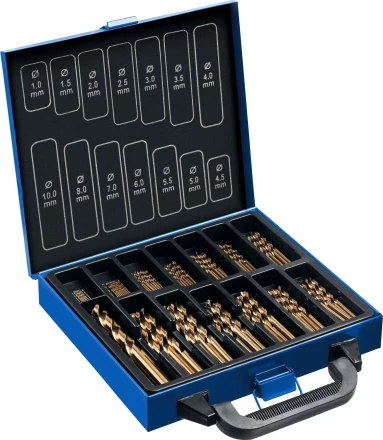 ЗУБР Кобальт, 99 шт, (1-10 мм), сталь Р6М5К5, класс А, мет.бокс, набор сверл по металлу, Профессионал (29626-H99) купить в Ноябрьске