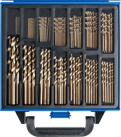 ЗУБР Кобальт, 99 шт, (1-10 мм), сталь Р6М5К5, класс А, мет.бокс, набор сверл по металлу, Профессионал (29626-H99) купить в Ноябрьске