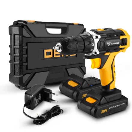 Дрель аккумуляторная DKCD20FU-Li DEKO + набор 63 инструмента, 063-4103 купить в Ноябрьске