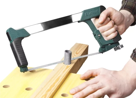 Ножовка по металлу KRAFTOOL &quot;PRO-Kraft&quot;, 185 кг рычажное натяжение,обрезиненные рукоятки, биметаллическое полотно, 300 мм 15801_z01 купить в Ноябрьске