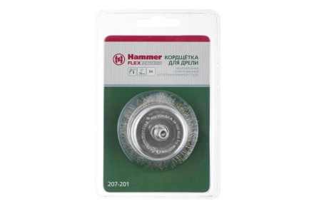 Кордщетка HAMMER чаша 50мм для дрели гофрированная латунированная сталь (207-201) купить в Ноябрьске