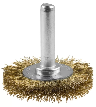 ЗУБР &quot;ЭКСПЕРТ&quot;. Щетка дисковая для дрели, двухрядная, витая латунированная стальная проволока 0,3мм, 75мм 3520-075-2_z01 купить в Ноябрьске