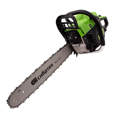 Пила цепная бензиновая БП-5850, 58 см3, шина 50 см, шаг 0.325, паз 1,5 мм, 76 звеньев Сибртех 95210 купить в Ноябрьске