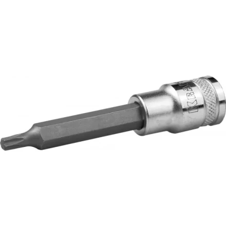 Торцовая бита-головка KRAFTOOL &quot;INDUSTRIE QUALITAT&quot;, удлиненная, материал S2, TORX, сатинированная, 1/2&quot;, Т27 27906-27_z01 купить в Ноябрьске