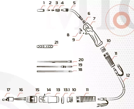 Гусак к горелке MIG 26KD MF0181 Ref Aurora купить в Ноябрьске