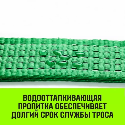 Трос буксировочный HITCH REGULAR масса авто 25т разрывная 75т 50м лента 50мм крюк-крюк (SZ071507) купить в Ноябрьске