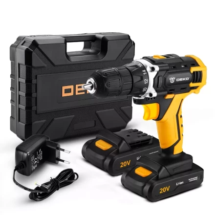 Дрель аккумуляторная DKCD20FU-Li DEKO + набор 63 инструмента, 063-4093 купить в Ноябрьске