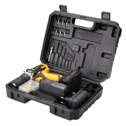 Дрель аккумуляторная DKCD20FU-Li DEKO + набор 63 инструмента, 063-4093 купить в Ноябрьске