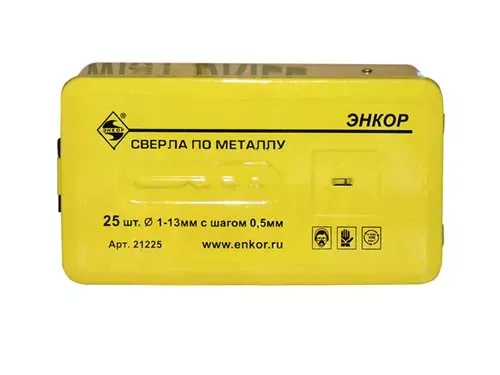 Набор сверл д/мет. 25шт 1-13/шаг0,5мм 9524 1/20 ЭНКОР 21225 купить в Ноябрьске