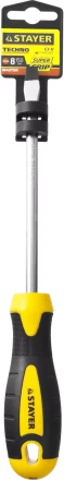 Отвертка STAYER &quot;MASTER&quot; &quot;ТECHNO&quot;, двухкомпонентная рукоятка, магнитный наконечник, Cr-V, SL8,0x150мм 2507-08-15_z02 купить в Ноябрьске