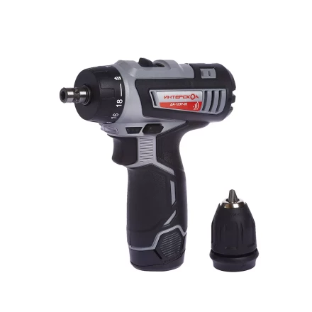 Аккумуляторная дрель-шуруповерт со съемным патроном ИНТЕРСКОЛ ДА-12ЭР-02 КОМБИ Li-ion (2 х 1,5Ач) купить в Ноябрьске