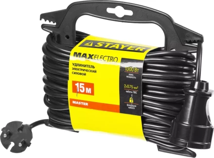 Удлинитель электрический &quot;MAXElectro&quot; на маленькой рамке, 15 м, 1 гнездо, STAYER 55014-15 купить в Ноябрьске
