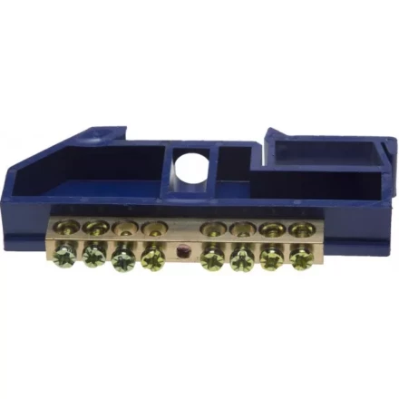 Шина СВЕТОЗАР нулевая на DIN-изоляторе, макс. ток 100А, 5,2мм, 8 полюсов 49807-08 купить в Ноябрьске