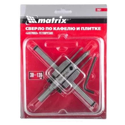 Сверло по кафелю и плитке регулируемое &quot;Балеринка&quot; 30-130 мм Matrix 72821 купить в Ноябрьске