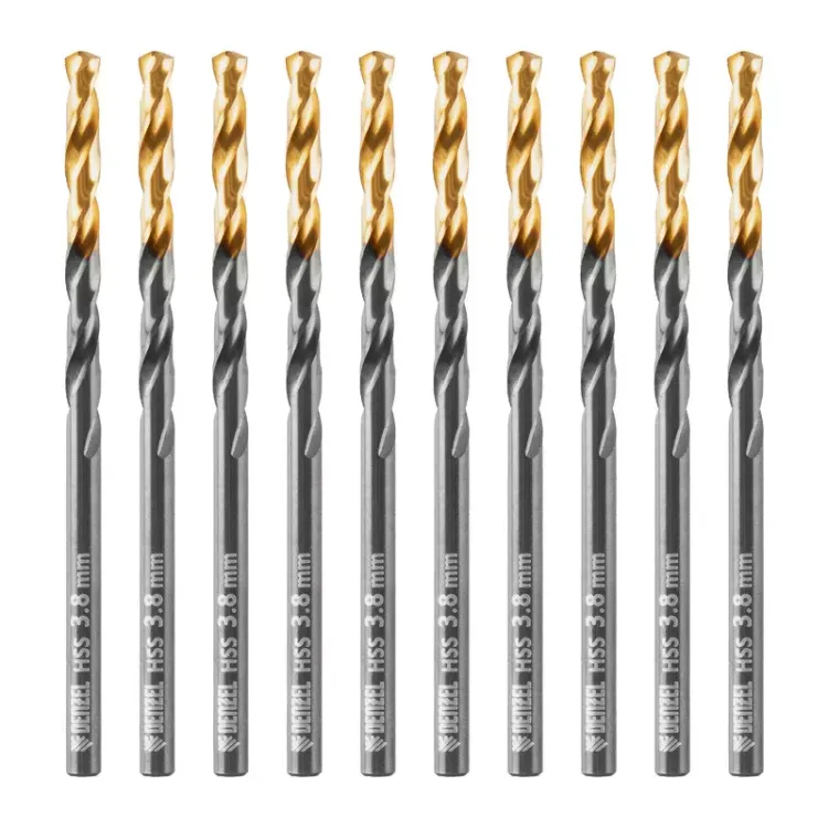 Сверло по металлу, 3,8 мм, HSS-Tin, Golden Tip, 10 шт. Denzel 717208 купить в Ноябрьске